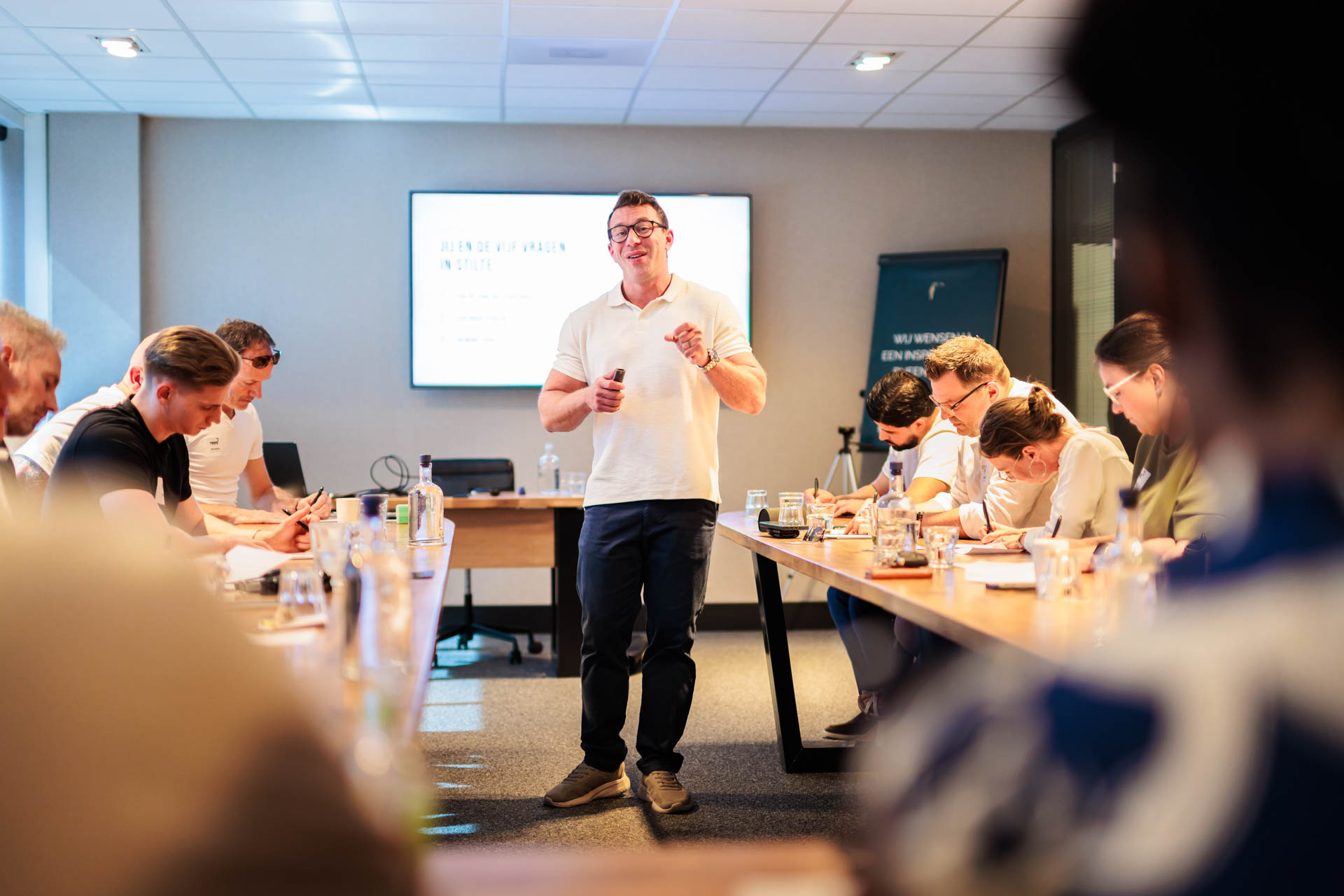 Mike De Vylder aan het werk tijdens de workshop